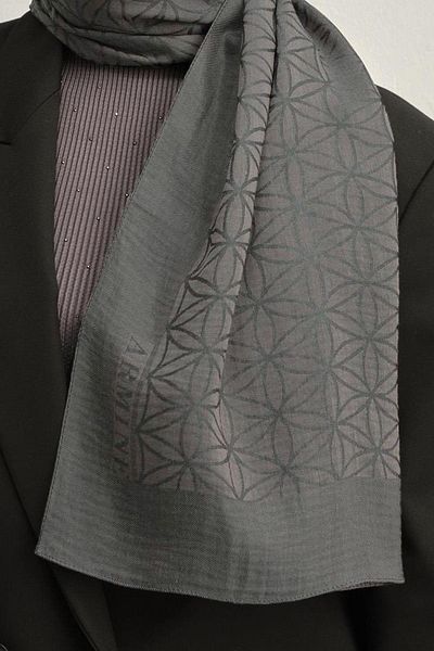 Armine Lyocell Shawl - Star Pattern - Aly4 - 1113-9 - Smoked