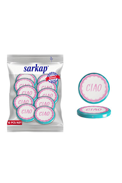 Sarkap Hijyenik Paketli 10 Adet Kavanoz Kapağı Dolce Vita Desenler 82 mm - Ci...