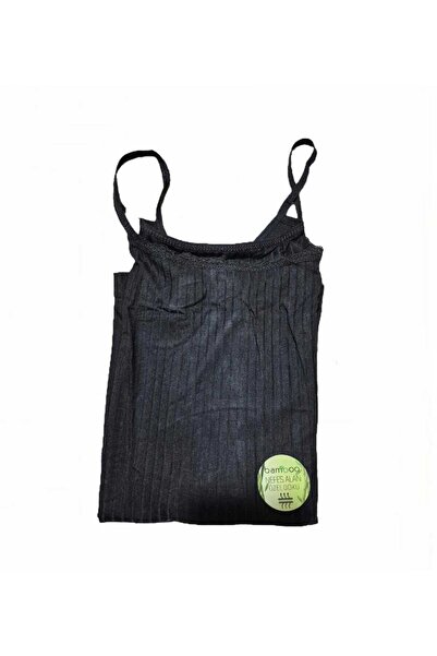 Anıt Bamboo Kadın Dantel Detaylı Konforlu Siyah Atlet 2859