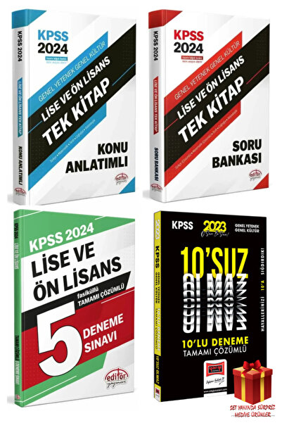 Editör Yayınevi 2024 KPSS Editör Lise Ön Lisans Konu Anlatım+Lise Ön Lisans S...