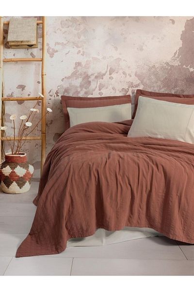 Cotton Box Natura Double Bedspread / Pique Set Vilo Tile
