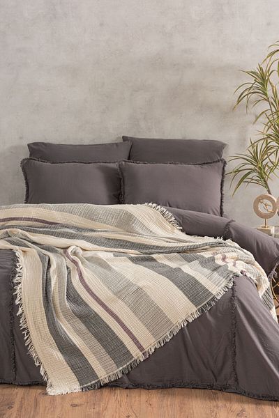 VAROL 4 Layer 100% Cotton Muslin Pique & Bedspread – 230X250 cm