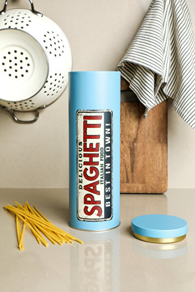 Sarkap Spaghetti Seri - Uzun Yuvarlak Metal Kutu - Mavi