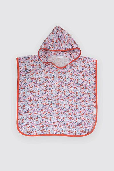 Atelier Babbi Muslin Baby Poncho - Little Flowers / Red