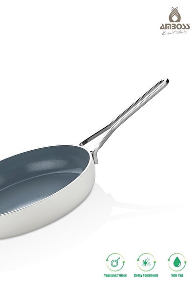 Amboss 5 Piece Ideal Fireproof Nonstick Ceramic Cookware Pan Set White