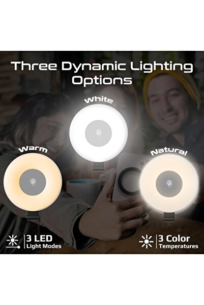 Promate Luminous Magnetic LED Selfie Light with Ultra-Slim Lightweight Ring Design, MagSafe Compatib