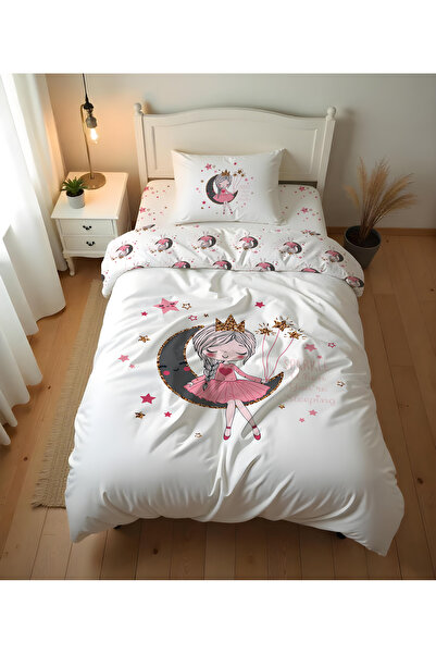 Evmila طقم بدون ملاءات منقوشة على شكل أميرة القمر على الوجهين - طقم غطاء لحاف...