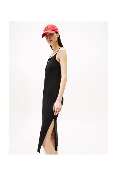 Tommy Hilfiger TJW STRAPPY BADGE RIB MIDI DRESS