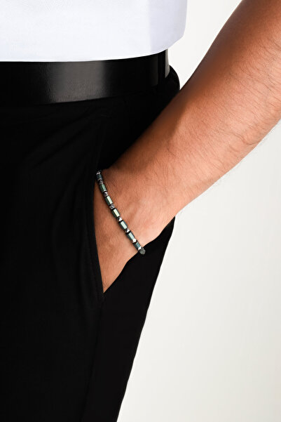 So CHIC... Hematit Stili Erkek Gümüş Bileklik