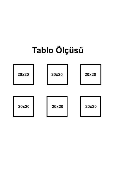 Wooden Factory Set of 6 Black Frames – 20X20 cm Square Wall Decoration and Photo Frame
