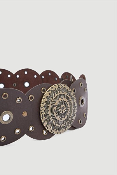 Descoin Καφέ/Γυναικεία Cowboy Trend Γυναικεία ζώνη, Ζώνη παλτό,