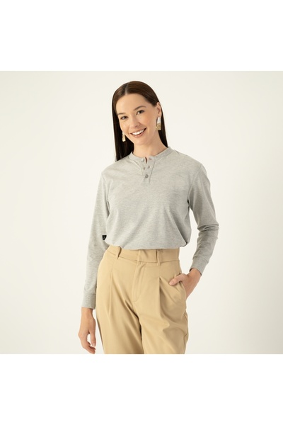 LAMPAGO Unisex Düğmeli Yaka T-shirt