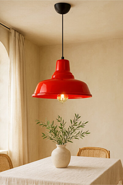 HOMİNG Robi Metal Retro Kırmızı Sarkıt Ev Restoran Cafe 241489