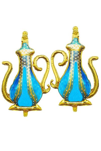 partidolu Ramadan Themed Pitcher Water Jug Shaped Turquoise Color 45 cm Foil Balloon 2 Pieces