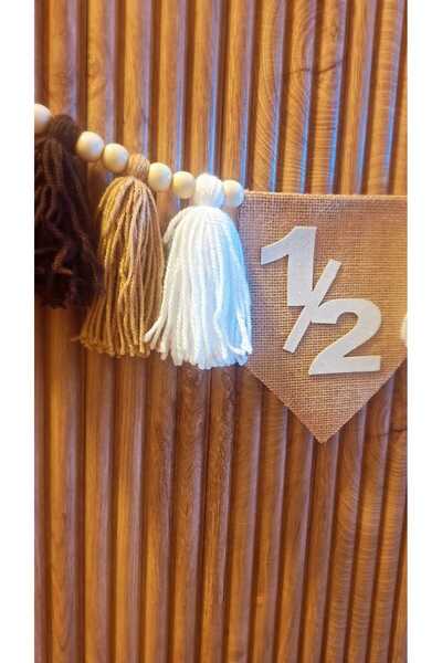 asöy 6 Months 6 Months Hat High Chair Wall Pennant White 1/2 Half Age Party Set of 3 Pennant