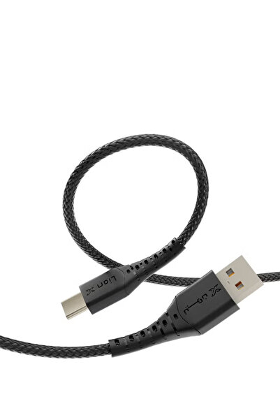 LionX كابل شحن سريع USB A إلى Type C للهواتف المحمولة بطول 1 متر قماشي لأجهزة iPhone15/16 وAndroid