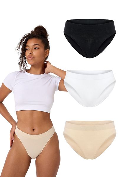 FOREVER MORE 3 Pack Seamless Basic Women's Slip Panties