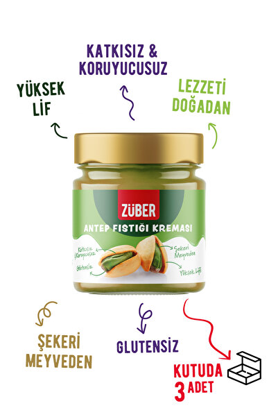 Züber Antep Fıstığı Kreması 200 gr x 3 Adet