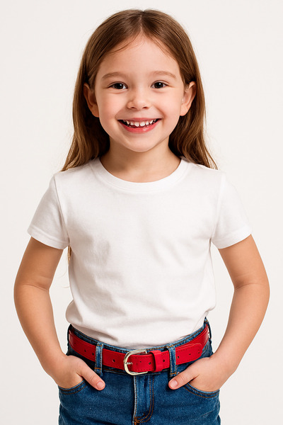 başkent çanta Kız Çocuk Kırmızı Kot Ve Kumaş Kemeri