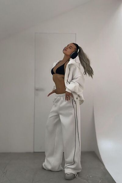 Fashiontayt 3 Thread Fabric Bottom Top Set with Fleece Inside