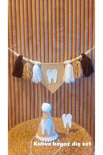asöy My Tooth Came Out Hat High Chair Wall Pennant Brown Tooth Party Set of 3 Pennant My First Tooth Came Out