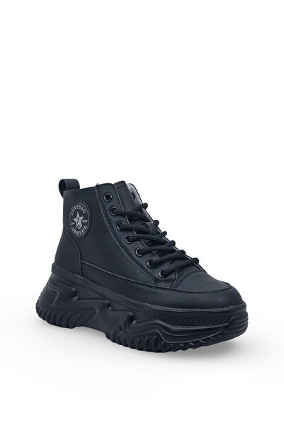 Genel Markalar GML Gınza   Taban Yüksek Bilekli Kadın Spor Sneaker Siyah