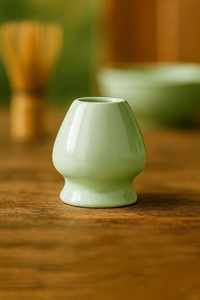 Chavin Ceramic Matcha Tea Brush with Bamboo Whisk Holder and Cave Cin580