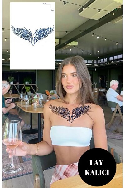 incebeltayt Kanat Figürlü 12 Saat Sonra Kararan Geçici Dövme 1 Ay 30 Gün Kalıcı