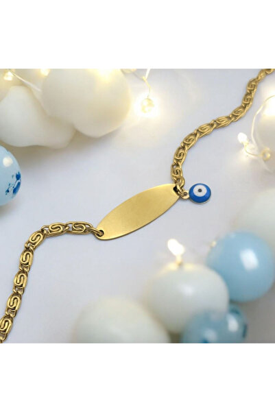 Satürn Silver Kuyumculuk Çelik İsimli Bebek Çocuk Bileklik Künye Kararma Yapmaz Ayarlanabilir Zincirli