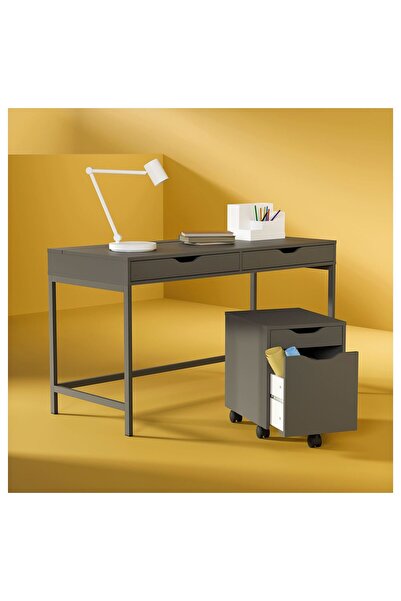 IKEA çalışma masası, koyu gri, 132x58 cm