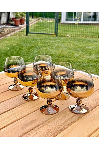 Mottona Bohemia Kristal 6' lı Kahve yanı Bardağı GOLD 250 CC