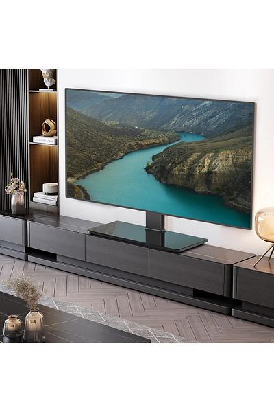 HAMOOD TV SA Universal TV Stand for Flat and Curved Screens 50-86 inches with ±25° Rotation, Adjustable Height