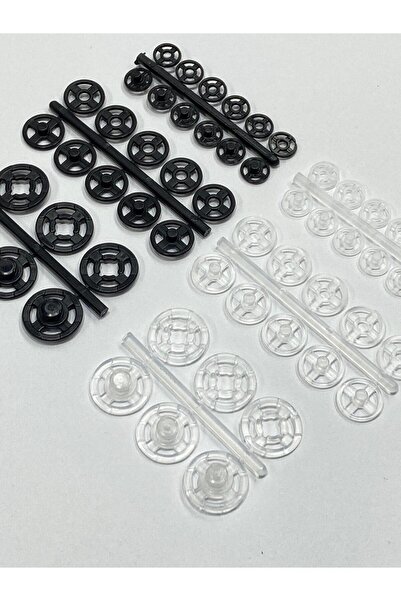 karantuhafiye Şeffaf Çıtçıt / Plastik Çıtçıt / 10 mm şeffaf / 5 Dal