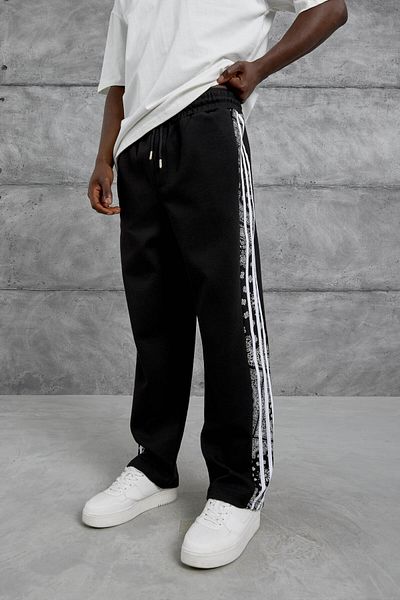 NOMARC Black patterned baggy sweatpants