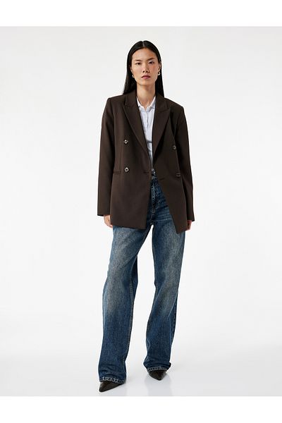 Koton Cotton Straight Cut Straight Leg Jean Trousers - Straight Jeans