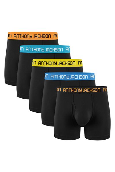 ANTHONY JACKSON Lycra 5-Piece Box Premium Long Leg Men's Boxer Shadowline