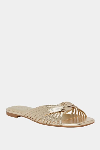 Katy Perry The Halie Intertwined Slide Women's Gold Cross Strap Slippers