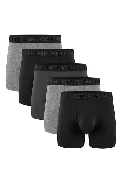 ANTHONY JACKSON Lycra 5-Piece Box Premium Long Leg Men's Boxer Shadowline