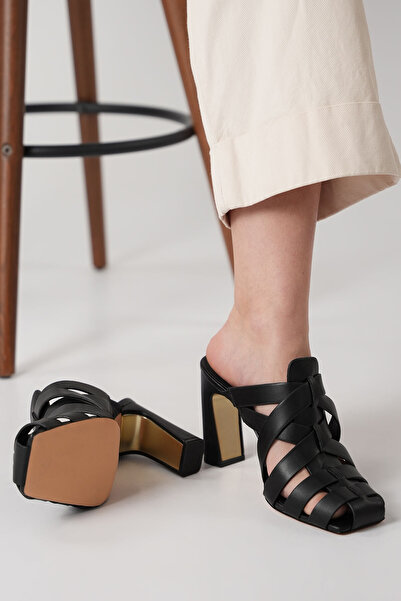 Katy Perry The Puebla Fisherman Mule Women's Black Strappy Heeled Slippers