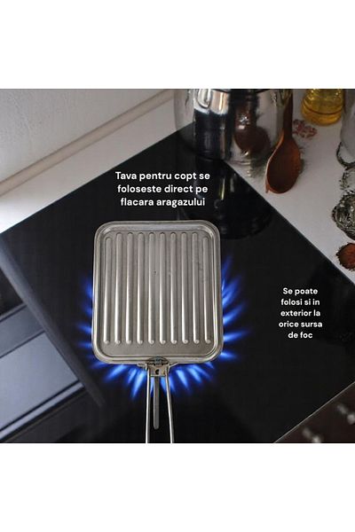 Inteliced Vegetable and meat baking tray, Inteliced®, 24 x 20 cm, usable on stove or fire