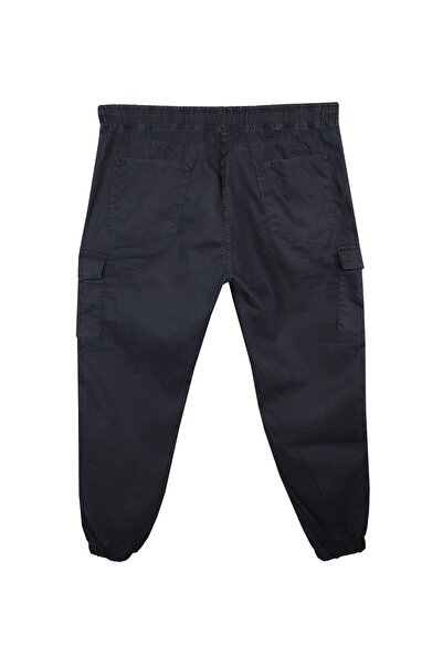 marufshop Large Size Jeans Jogger Pants with Cargo Pockets Black