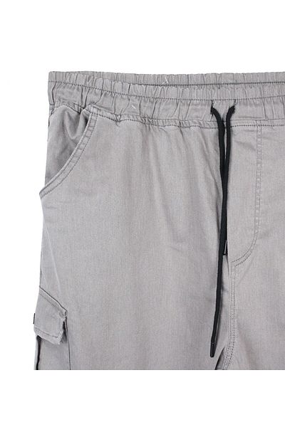 marufshop Men's Large Size 100-156 Suitable for Weight Between Cargo Pocket Jogger Jeans Ice Gray