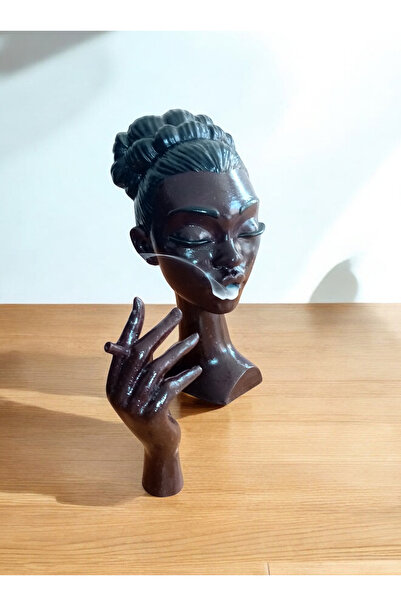 Genel Markalar Dekoratif Sigara İçen Esmer Kadın Geri Akış Tütsülük | Dekoratif Biblo ve Ev Aksesuarı 20 cm