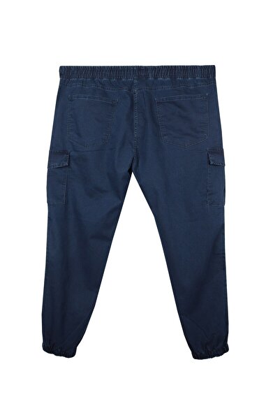 marufshop Men's Large Size 100-156 Suitable for Weight Interval Cargo Pocket Jogger Jeans Navy Blue