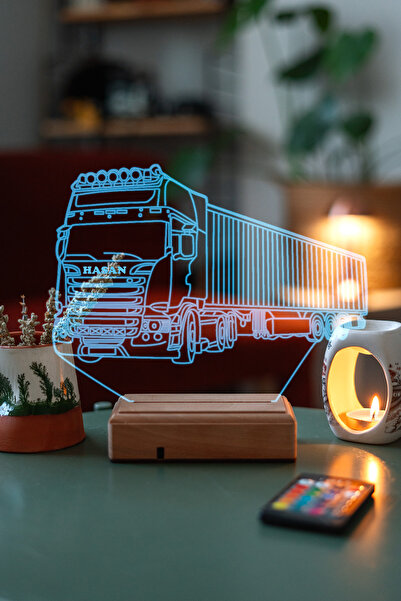 Modiwa Design Tır Sevenlere Hediye 3d 16 Renk Gece Lambası