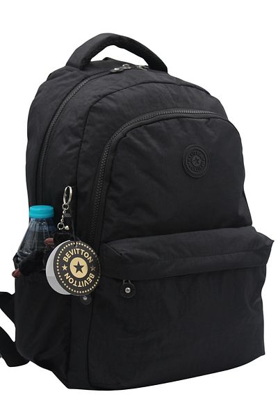 Bevitton Geantă de școală din material textil impermeabil, unisex, rucsac negru pentru școală 2200 negru