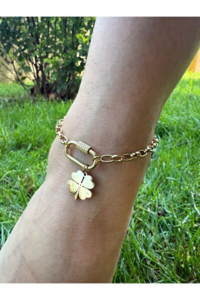 ARMELİA ACCESORİES Armelia Accessories Dört Yapraklı Yonca Detaylı Altın Renk...