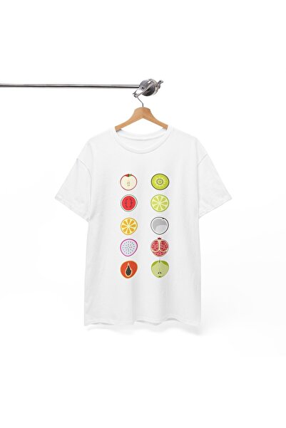 Tubinyoo تي شيرت كبير الحجم مطبوع عليه 10 فواكه للجنسين