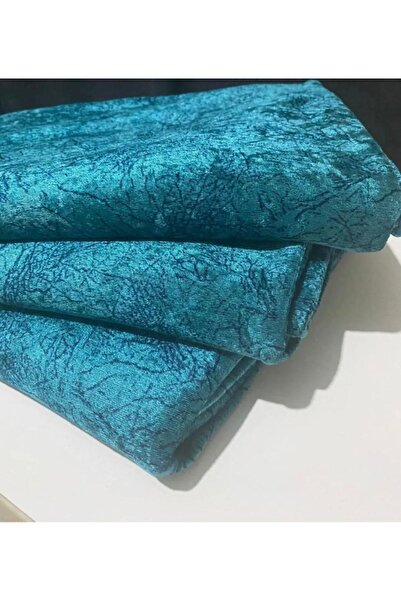 Tekstilsa Koltuk Çekyat Örtüsü Turkuaz Damar Desenli Parlak Kaymaz Taban Süngerli Üst Kumaş Kadife 1adet
