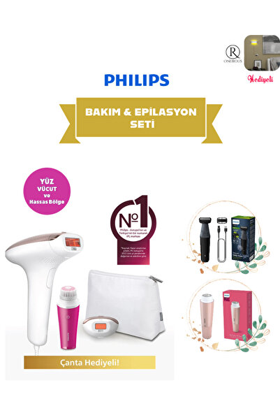 Philips Yüz ,Vücut ve Hassas Bölge Lumea 924 Lazer Epilasyon Tüy Alma + Yüz Temizleme , One Blade Bakım Seti